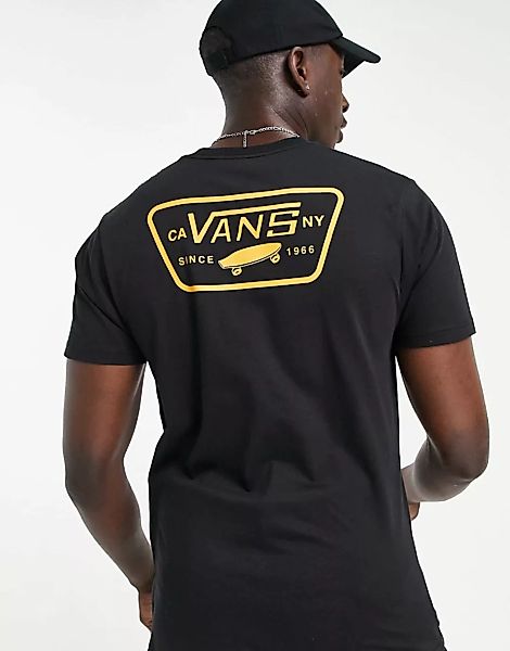 Vans – Full Patch – T-Shirt mit rückseitigem Print in Schwarz günstig online kaufen