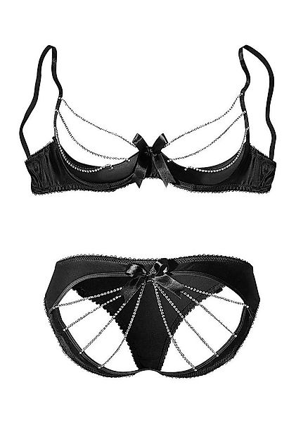 petite fleur gold Büstenhebe, mit Bügel und Strassketten, sexy Dessous, Rei günstig online kaufen