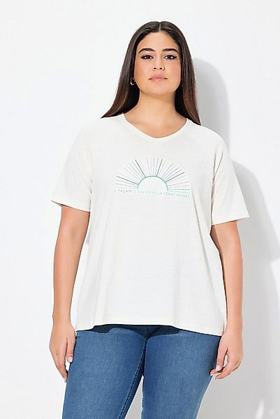 Ulla Popken T-Shirt T-Shirt Stickerei Classic V-Ausschnitt günstig online kaufen