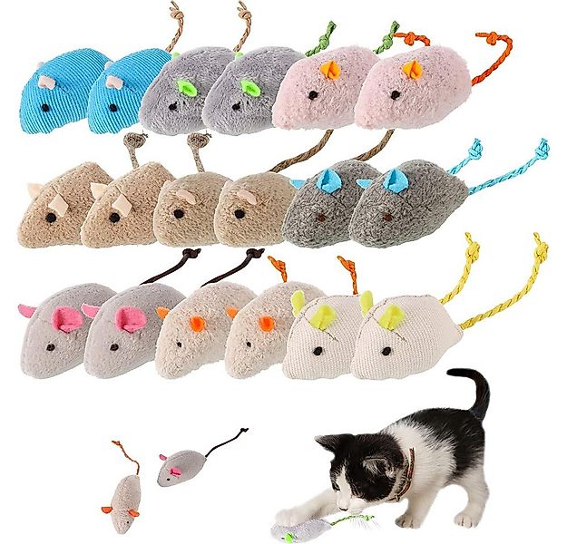 NUODWELL Tierkuscheltier Katzenminzen Spielzeug Plüsch Maus, 18 Stück Inter günstig online kaufen