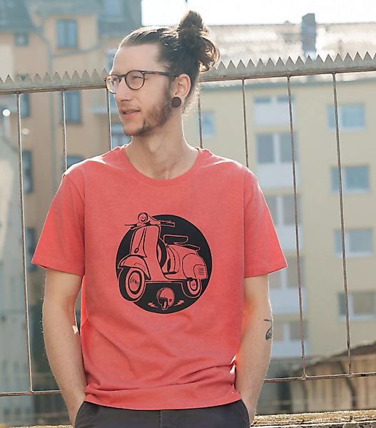 Retro Schaltroller - Männer T-shirt - Heather Red günstig online kaufen