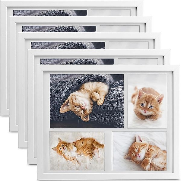 Bomoe Galeria Bilderrahmen 4 Bilder 15x21cm + 10x15cm Weiß 5tlg günstig online kaufen