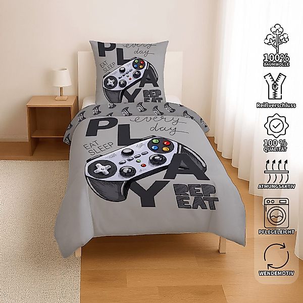 KK Shopping Kinderbettwäsche Bettwäsche Set Gamer günstig online kaufen