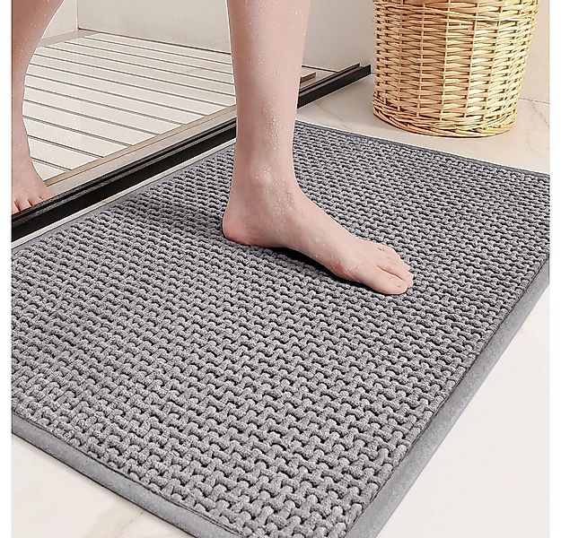 NUODWELL Badematte Badezimmerteppich, Badteppich rutschfest Waschbar, Cheni günstig online kaufen