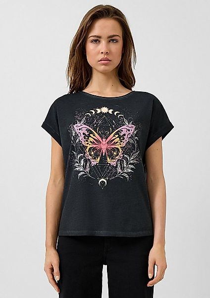 QS Kurzarmshirt T-Shirt Oversize-Shirt mit Frontprint günstig online kaufen