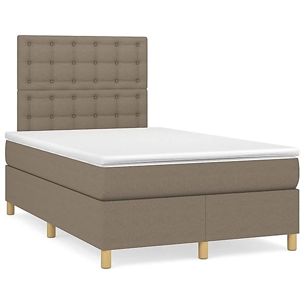 vidaXL Boxspringbett Boxspringbett mit Matratze Taupe 120x200 cm Stoff Bett günstig online kaufen