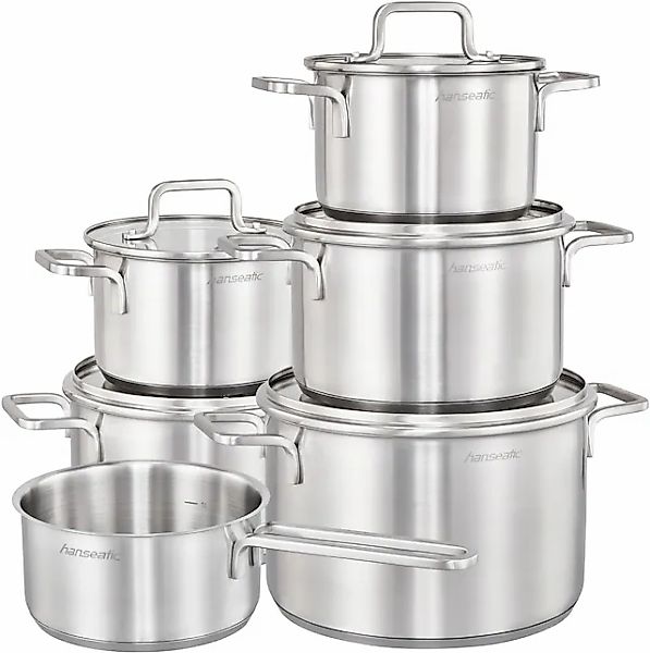 Hanseatic Topf-Set »DAILY«, Edelstahl 18/10, (Set, 11 tlg., Fleischtopf 2x günstig online kaufen