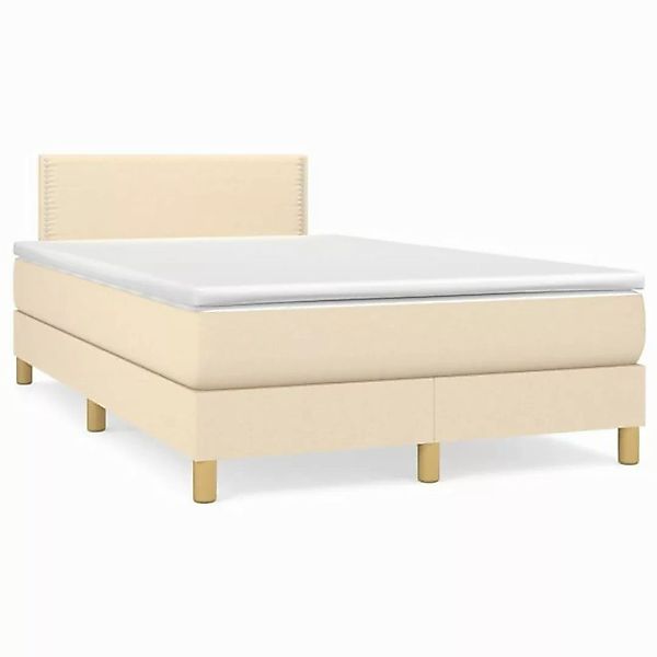 vidaXL Boxspringbett Boxspringbett mit Matratze Creme 120x200 cm Stoff Bett günstig online kaufen