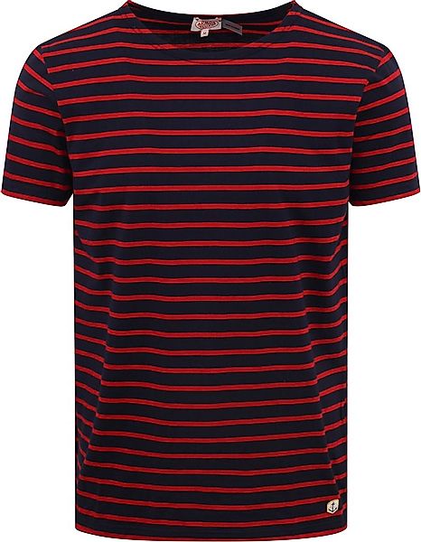 Armor-Lux Hoëdic T-Shirt Streifen Navy Rot - Größe M günstig online kaufen