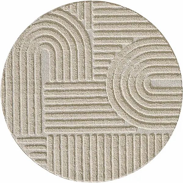 Ayyildiz Teppiche Teppich »ART 1121«, rund, 8 mm Höhe, 3D Hoch-Tief-Effekt, günstig online kaufen