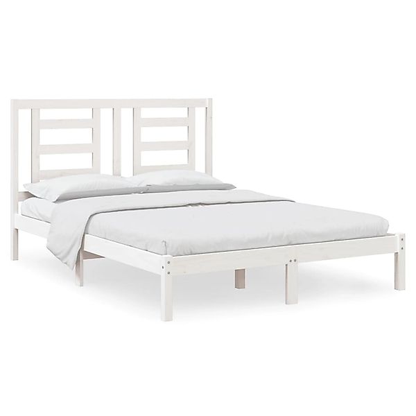 vidaXL Bett Massivholzbett Weiß Kiefer 140x200 günstig online kaufen