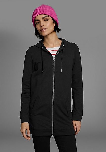 Flashlights Sweatjacke in langer Form mit Zipper günstig online kaufen