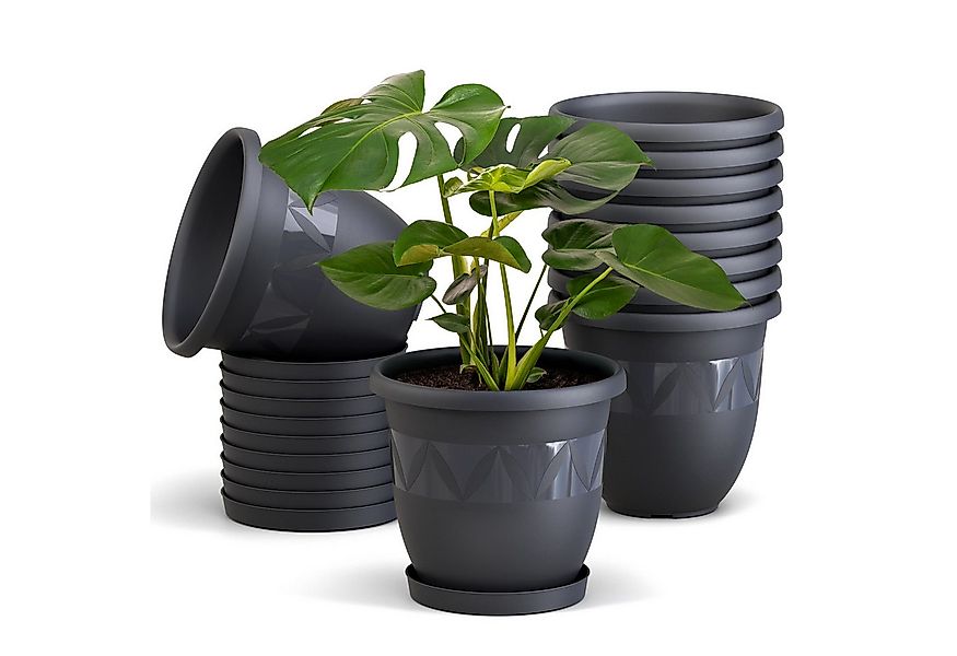 Plastard Pflanzkübel 3er, 5er, 10er Sets, Blumentopf mit passenden Unterset günstig online kaufen