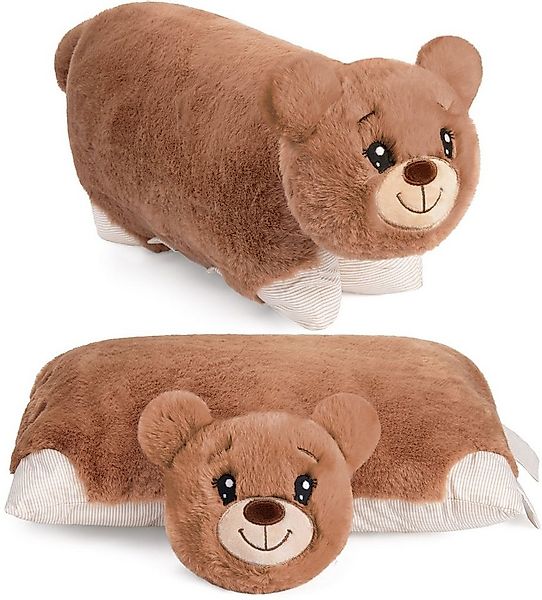 BRUBAKER Kuscheltier Kissen Bär - 2 in 1 Teddybär und Kuschelkissen - 40 x günstig online kaufen