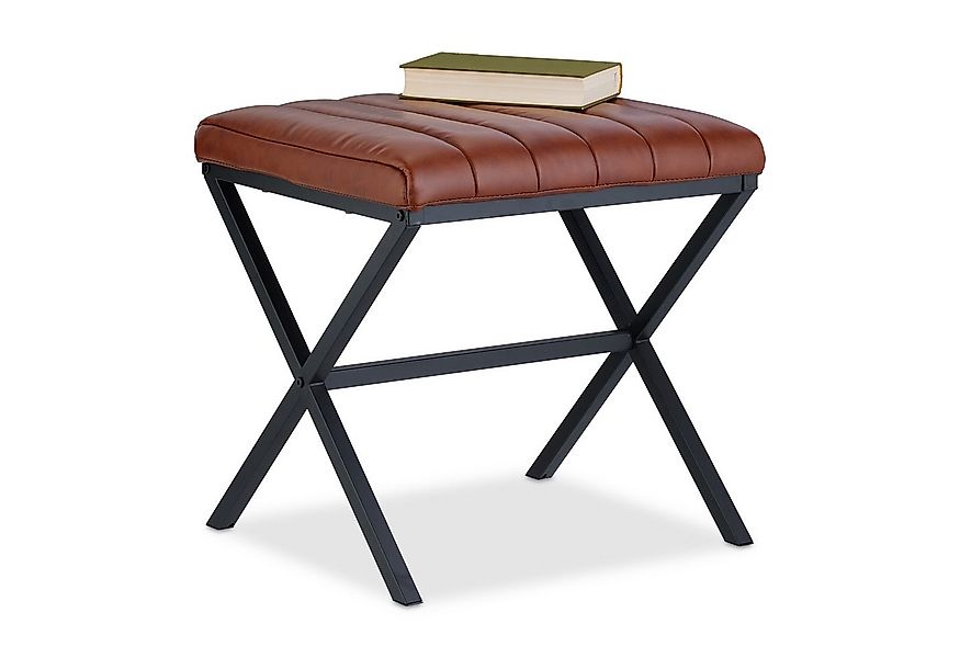 relaxdays Polsterhocker Sitzhocker mit Kunstlederbezug günstig online kaufen