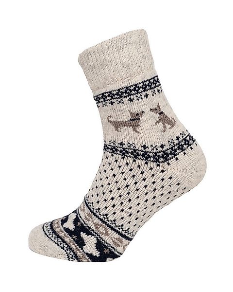 HomeOfSocks Socken HomeOfSocks Wollsocken Hundemotiv, 80% Wolle, Komfortbun günstig online kaufen