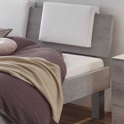 Futonbett in Beton Grau Klemmkissen in Weiß günstig online kaufen