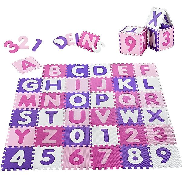 Juskys Kinder Puzzlematte Juna 36-teilig A bis Z und 0 bis 9 günstig online kaufen