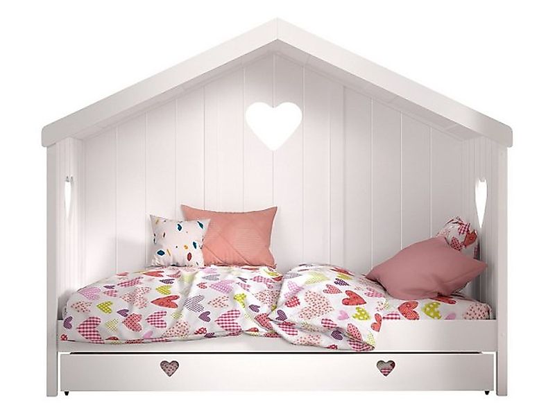 58 aufm Kessel Kinderbett Hausbett Kamila 3 213x99x172 mit Rücken Kinderbet günstig online kaufen