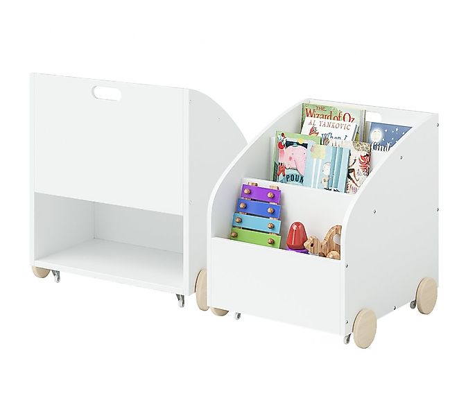 Bellabino Kinderregal Towy mit Rollen und Geheimfach, Spielzeugregal Bücher günstig online kaufen