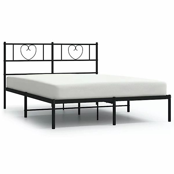 vidaXL Bettgestell mit Kopfteil Metall Schwarz 140x190 cm Modell 151887129 günstig online kaufen