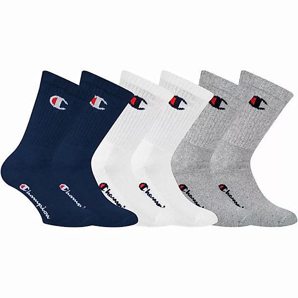 Champion Unisex Socken, 6 Paar - Crew Socken Legacy, 35-46 Marine/Weiß/Grau günstig online kaufen