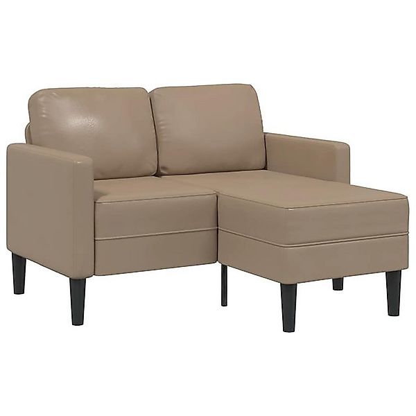 vidaXL Sofa 2-Sitzer-Sofa mit Chaiselongue L-Form Cappuccino-Braun 125 cm günstig online kaufen