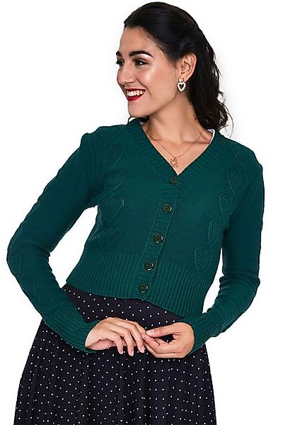 Voodoo Vixen Strickjacke Jazmine V Neck Knit Grün Retro Vintage Cardigan He günstig online kaufen