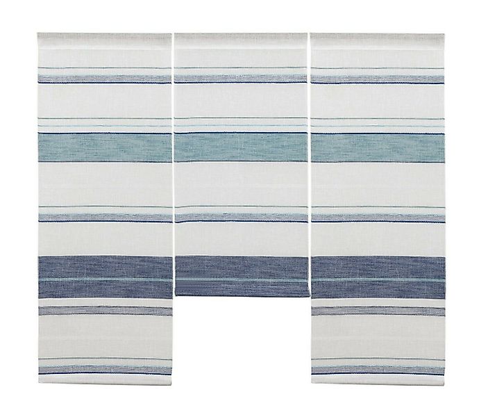 EXPERIENCE Scheibengardine Design Mini Flächenvorhang Set, blau Leinen, Web günstig online kaufen