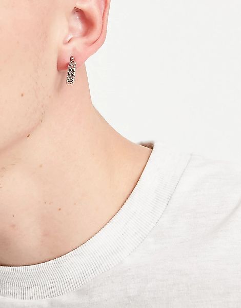 ASOS DESIGN – Ohrringe aus Edelstahl mit Kettendesign in Silber günstig online kaufen