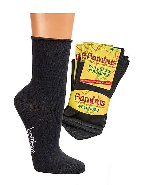 Wowerat Gesundheitssocken 3 Paar Bambus Viskose Wellness-Socken mit Rollran günstig online kaufen