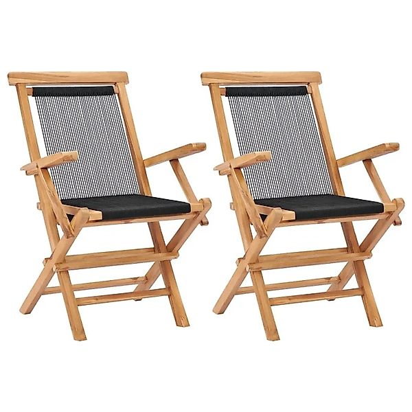 vidaXL Klappbare Gartenstühle 2 Stk Massivholz Teak und Seil 49362 günstig online kaufen