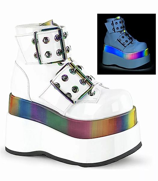 Gothic Ankle Boots ASHES-55 - Lederimitat Weiß/Mehrfarbig (Schuhgröße: EUR günstig online kaufen