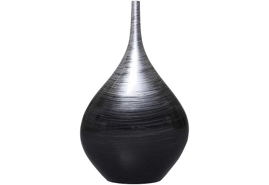 VIVANNO Bodenvase Fiberglas BELDADE Rund - Spiralschwarz Hochglanz Mit Must günstig online kaufen