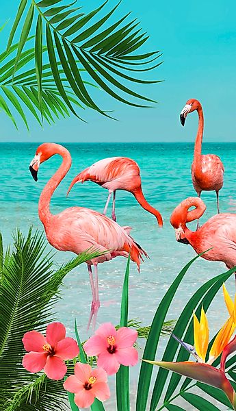 good morning Strandtuch "Flamingo" Mikrofaser, 100x180, Schnelltrocknend, E günstig online kaufen