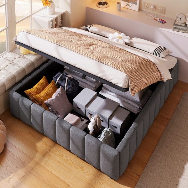 TavilaEcon Boxspringbett hydraulische Lagerung, ohne Kopfteil, günstig online kaufen