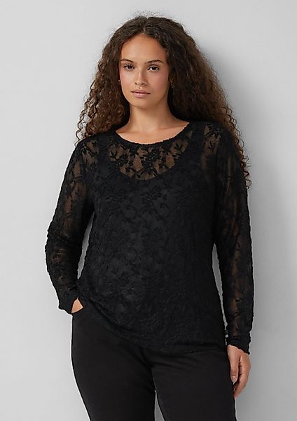 QS Kurzarmshirt T-Shirt Langarmshirt aus Spitze günstig online kaufen