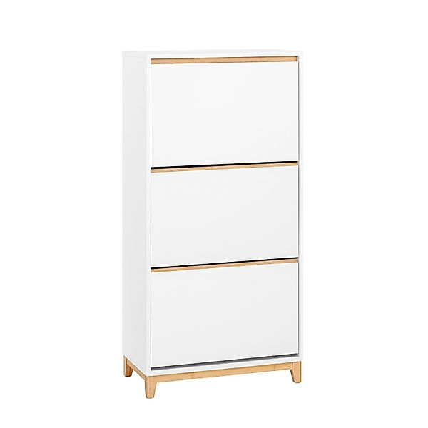 SoBuy Schuhkipper mit 3 Klappen Schuhschrank mit 6 Ablageflächen Weiß FSR19 günstig online kaufen