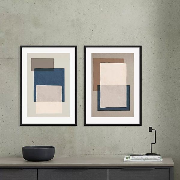 Maisey Design 'Soft Geometric' 2 x gerahmte Kunstdrucke (verschiedene Groes günstig online kaufen