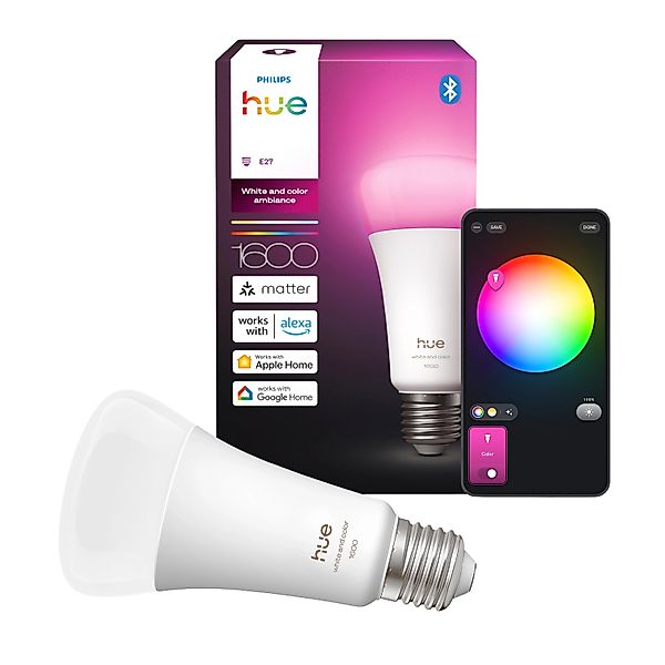 Philips Hue Leuchtmittel E27 White & Color Ambiance 1600 lm 11,8 W günstig online kaufen