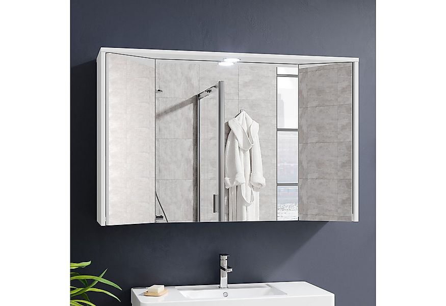 Bega Consult Badezimmerspiegelschrank Bad Spiegelschrank Three weiß mit Ste günstig online kaufen