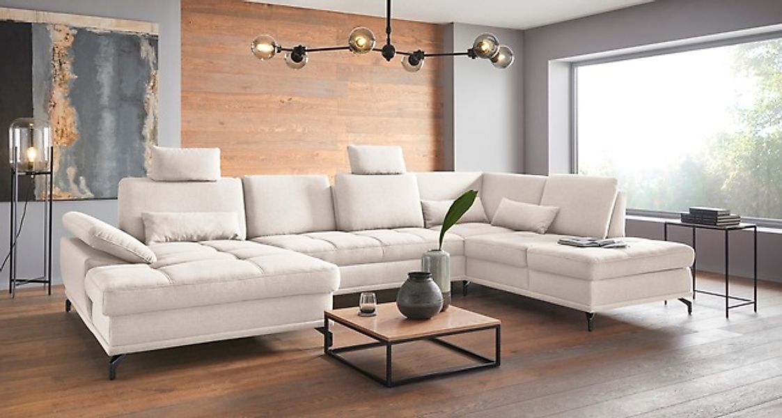 OTTO home Wohnlandschaft »Costello U-Form, B: 363 cm mit Sitztiefen-, Armte günstig online kaufen