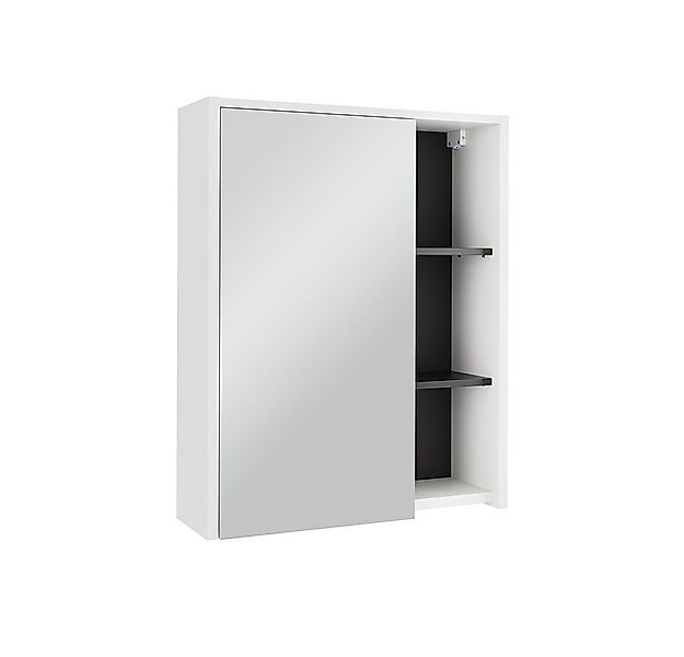 Vicco Badezimmerspiegelschrank Viola, Weiß/Grau, 60 x 75 cm mit offenen Reg günstig online kaufen