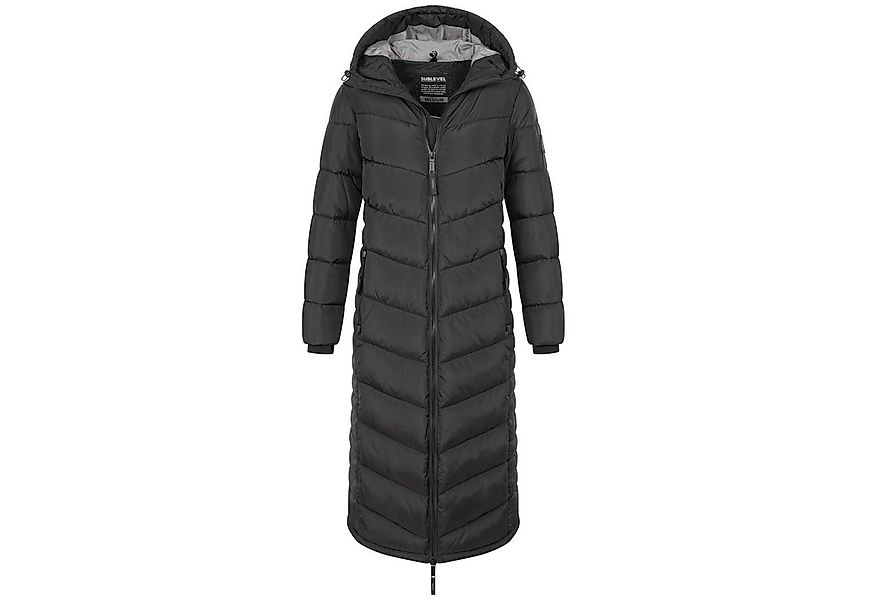 SUBLEVEL Steppjacke Damen Mantel mit Kapuze extra lange Winter Jacke Parka günstig online kaufen