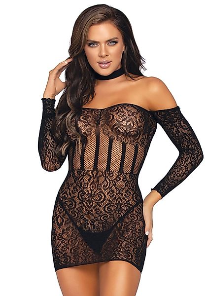 Leg Avenue Minikleid Langärmliges Neckholder-Minikleid transparent günstig online kaufen