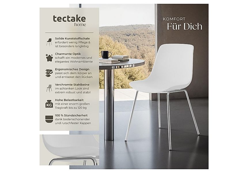 tectake Esszimmerstuhl Kunststoffstühle Mave, ergonomisch, Belastbarkeit 12 günstig online kaufen