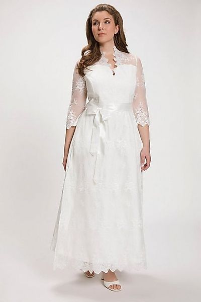 Ulla Popken Brautkleid Braut-Dirndl Spitze Stehkragen 3/4-Ärmel günstig online kaufen