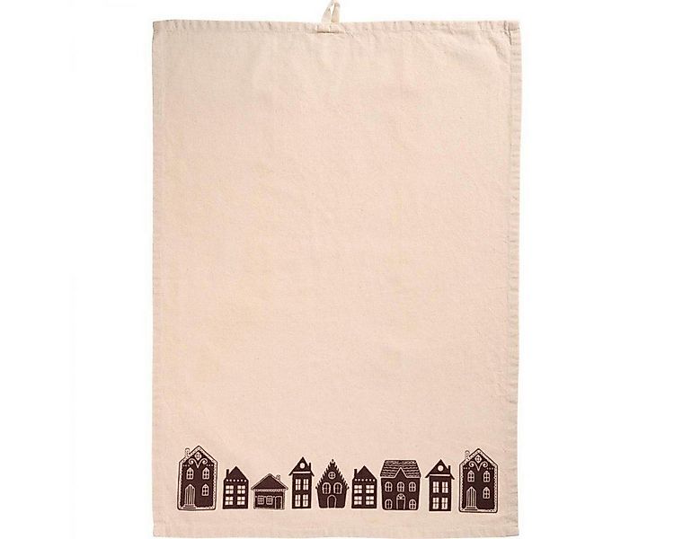 Ib Laursen Geschirr Ib Laursen Geschirrtuch Pauline Häuser Braun (50x70cm) günstig online kaufen