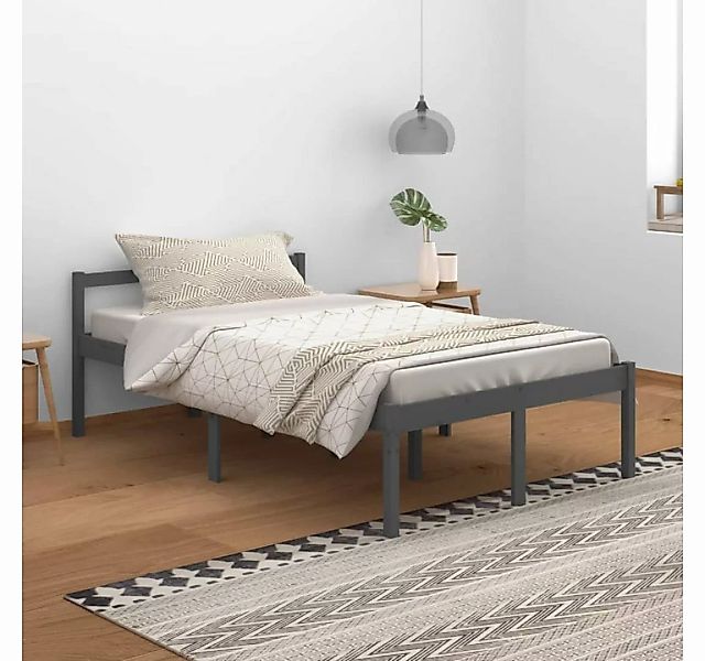 furnicato Bett Seniorenbett Grau 120x200 cm Massivholz Kiefer günstig online kaufen