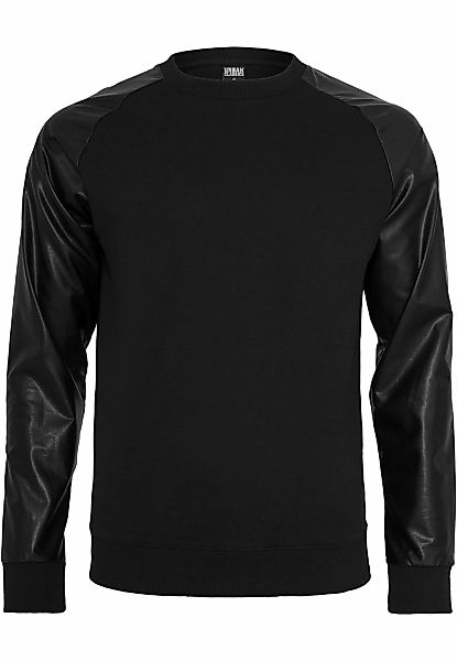 URBAN CLASSICS Rundhalspullover "Urban Classics Herren Raglan Leather Imita günstig online kaufen